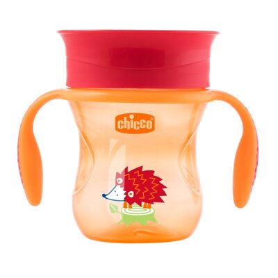 Hrnček Chicco Perfect 360 s držadlami 200 ml, 12m+ - oranžový