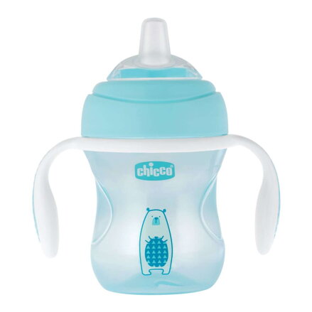 Hrnček Chicco učíme sa s držadlami 200 ml, 4m+ - modrý