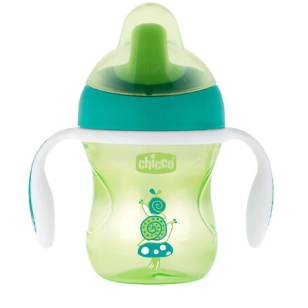 Hrnček Chicco trénujeme s držadlami 200 ml, 6m+ - zelený