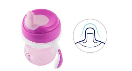 Hrnček Chicco trénujeme s držadlami 200 ml, 6m+ - ružový