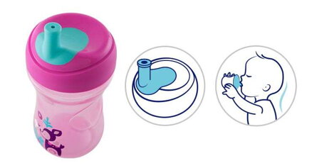  Hrnček Chicco Pokročilý s mäkkým náustkom 266 ml, 12m+ - fialový