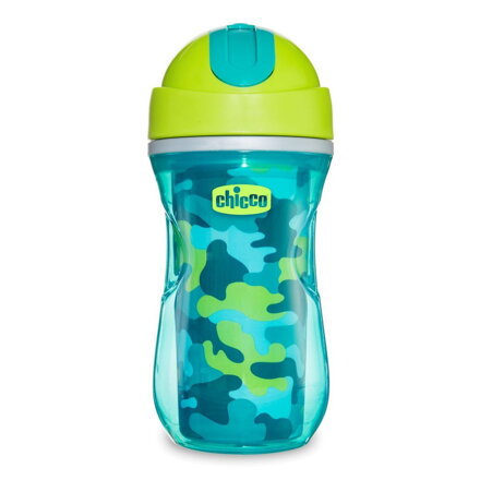 Hrnček Chicco Sport so slamkou zelený 266 ml, 14m+ 