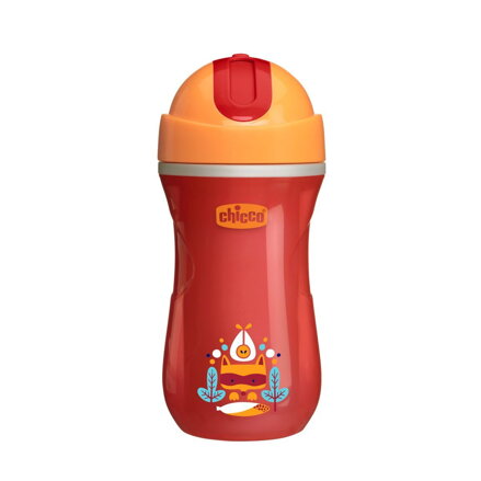 Hrnček Chicco Sport so slamkou červený  266 ml, 14m+ 