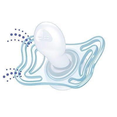 Chicco cumlík Physio Light, silikón, 2-6m+, modrá, 2ks