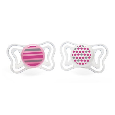 Chicco cumlík Physio Light, silikón, 6-16m+, ružová, 2ks