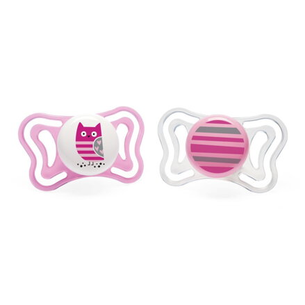 Chicco cumlík Physio Light, silikón, 6-16m+, ružová, 2ks