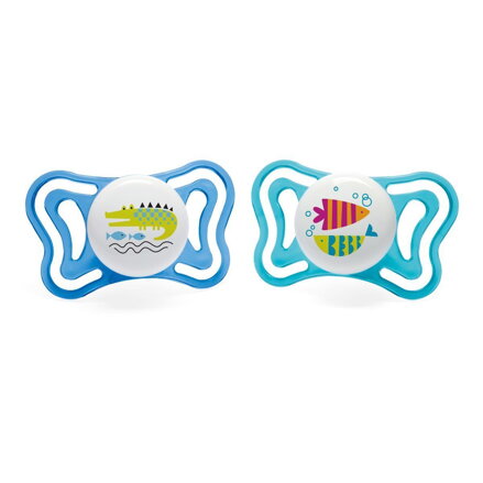 Chicco cumlík Physio Light, silikón, 16-36m+, modrá, 2ks