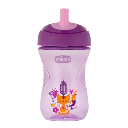  Hrnček Chicco Pokročilý s mäkkým náustkom 266 ml, 12m+ - fialový