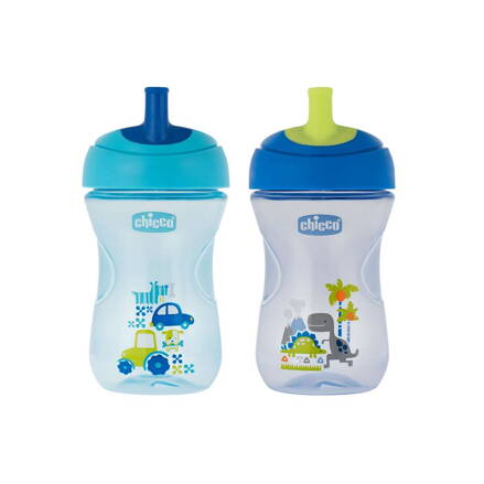  Hrnček Chicco Pokročilý s mäkkým náustkom 266 ml, 12m+ - modrý